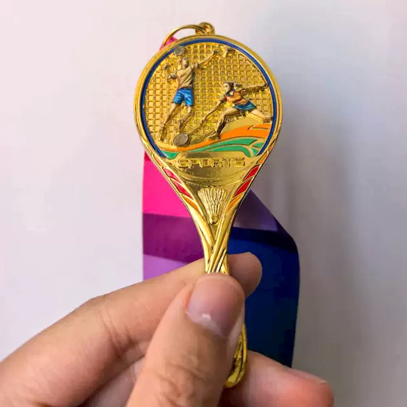 Badminton China - Customization Badminton Shape Metal Medal, Gold,