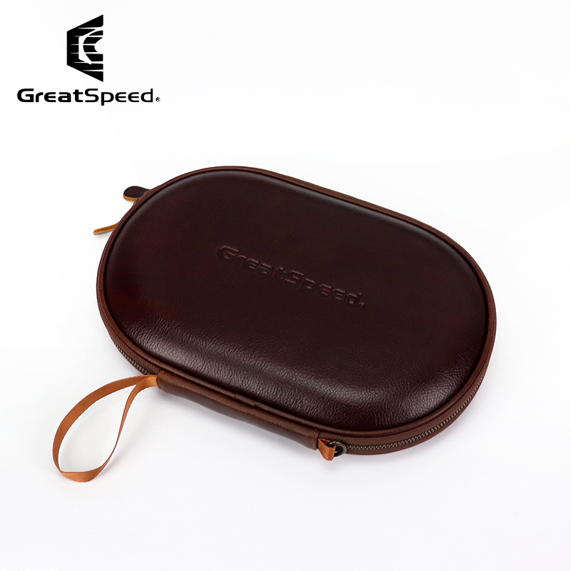 Top-grain Leather Table Tennis - đánh giá và giá Racket Cover Bag
