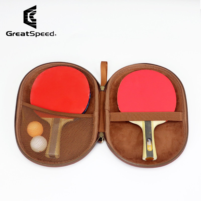 Top-grain Leather Table Tennis - đánh giá và giá Racket Cover Bag
