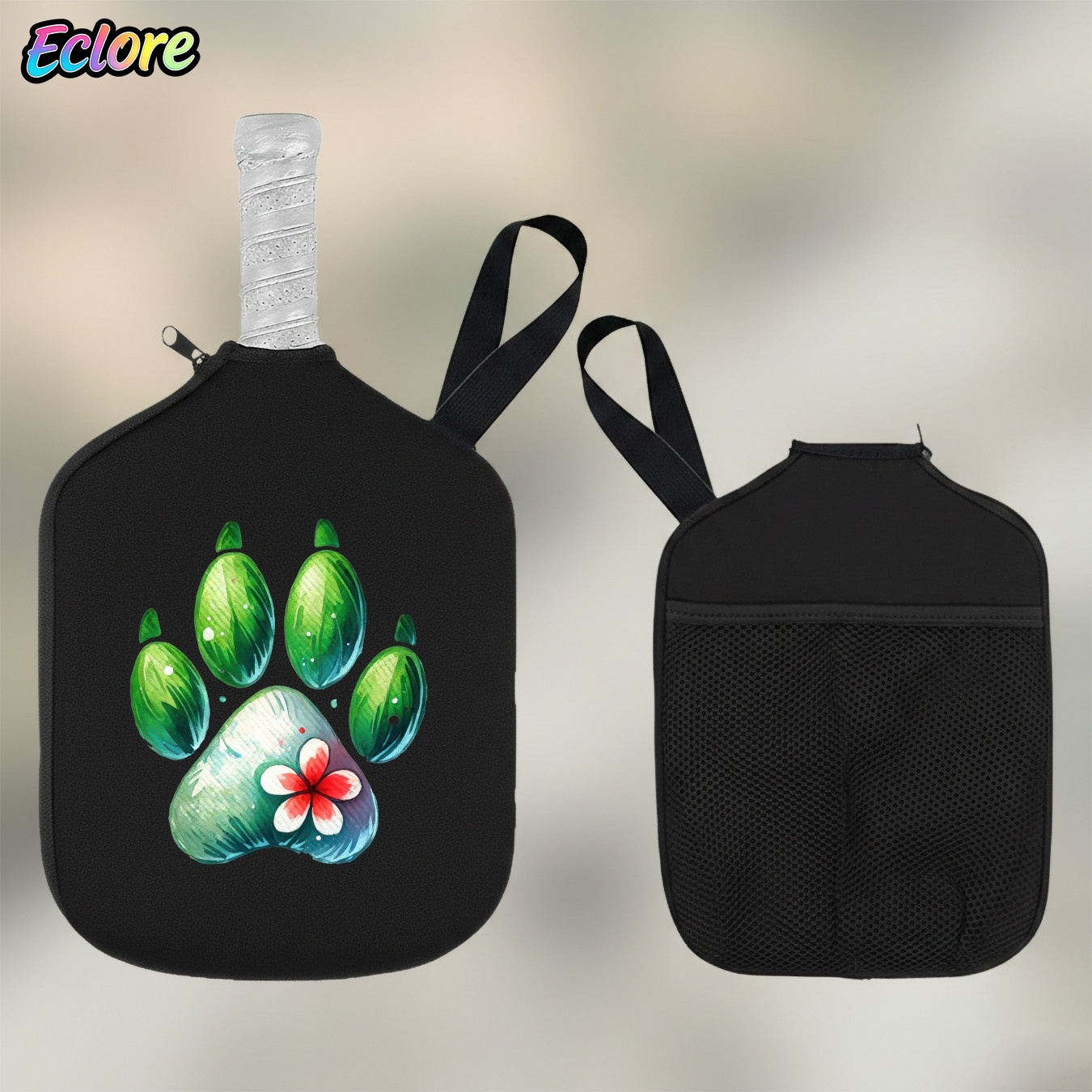 Green Watercolor Paw Print Pad - đánh giá và giá Racket Cover Bag